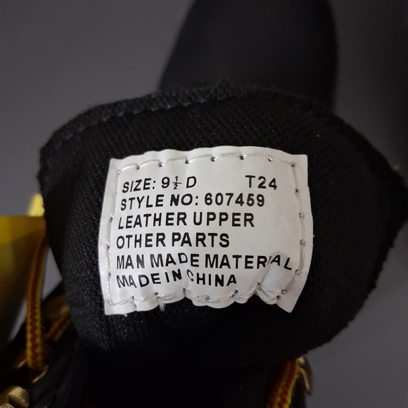 Work America Logger Boots Mens Size 9 1/2 Leather Waterproof Steel Toe - Picture 3 of 7